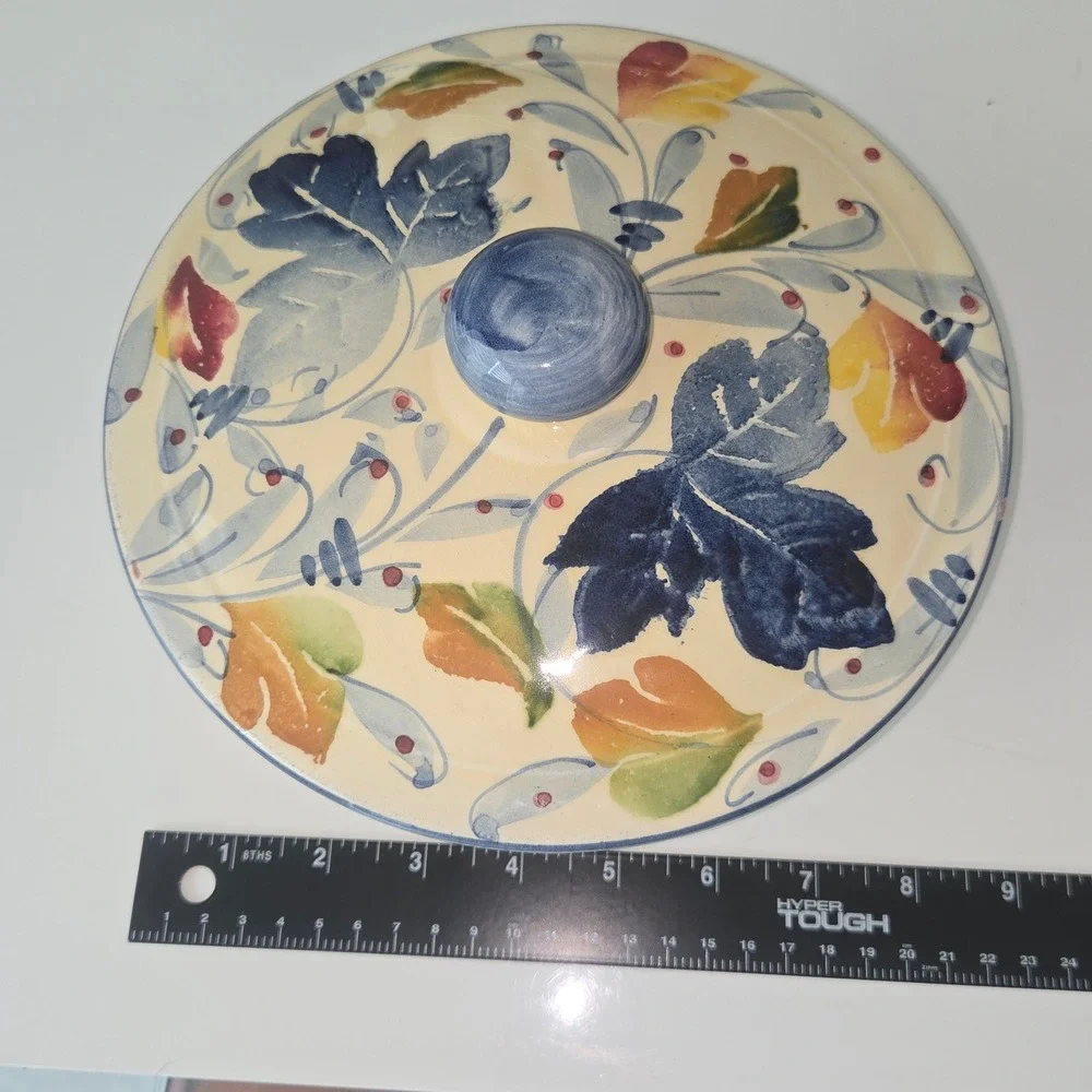 Vintage Ceramiche Alfa Italy Hand Painted Lidded Casserole Serving Dish 8in